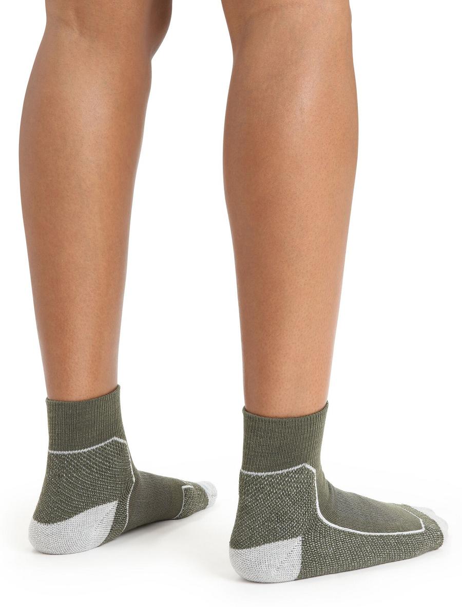 Loden / Blizzard Heather Icebreaker Merino Hike+ Light Mini Women's Socks | AU 1446MQZA